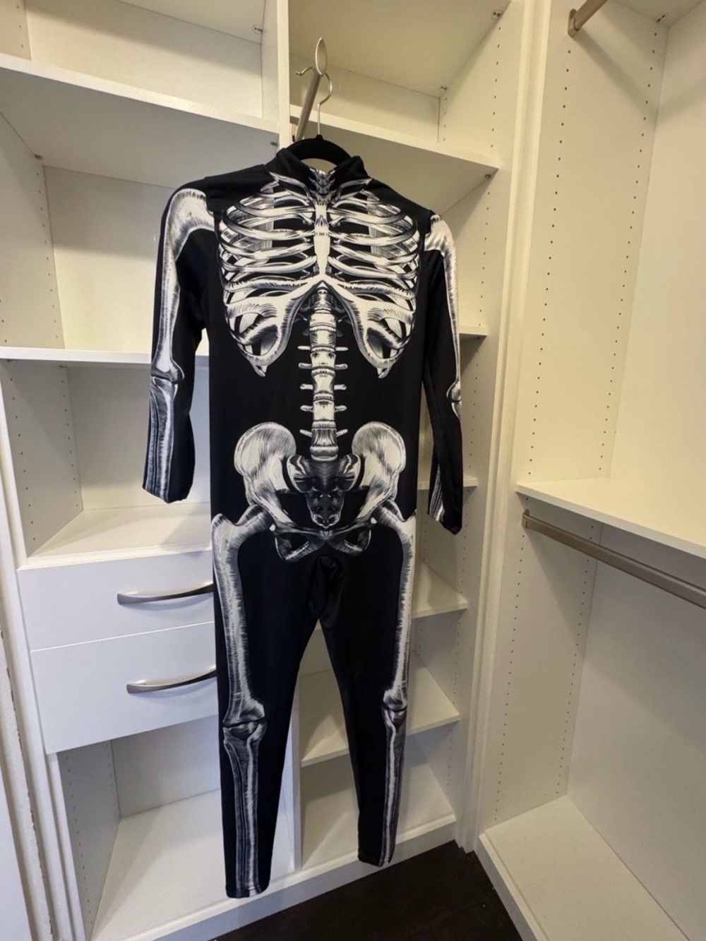 Ladies Black Skeleton Costume - Size Large Jumpsuit